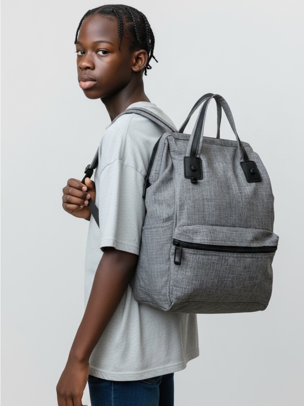 KENNETH COLE REACTION Men’s Backpack Laptop Travel Black Gray Like New